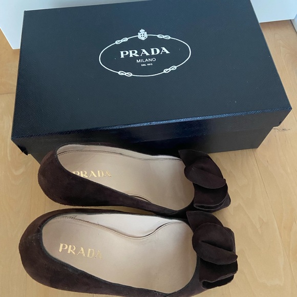 Prada Brown Suede Shoes size 40 - Picture 5 of 14